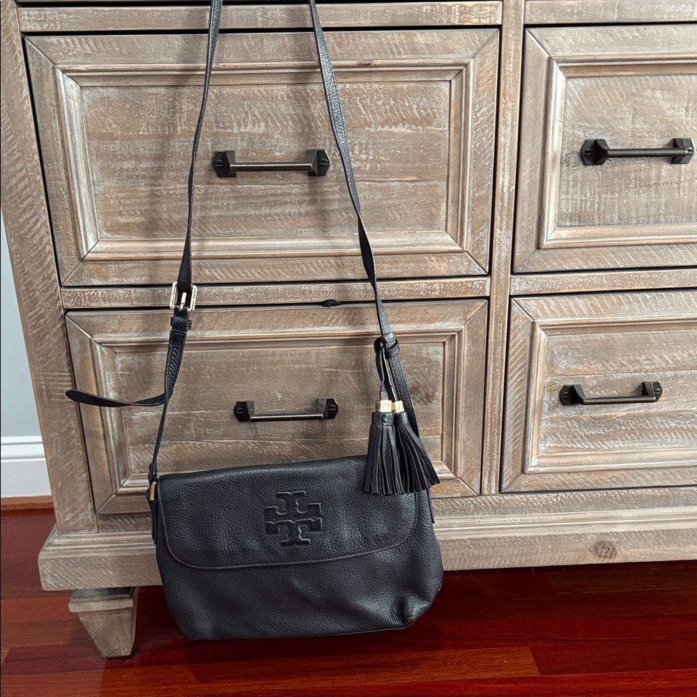Tory Burch Black Crossbody Bag with Tassel